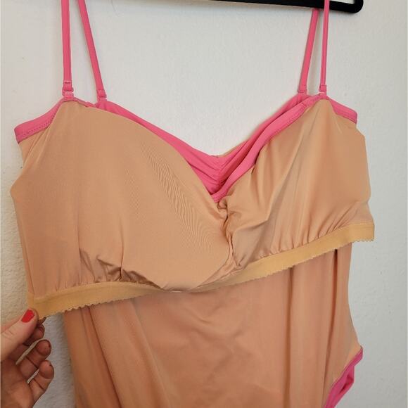 🚨NEW J CREW Pink Ruched Sweetheart One Piece Swimsuit Plus Size 22 Barbie - Picture 7 of 16